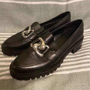 AEROSOLES Lilia Black Leather Loafer Size 11 NWOB